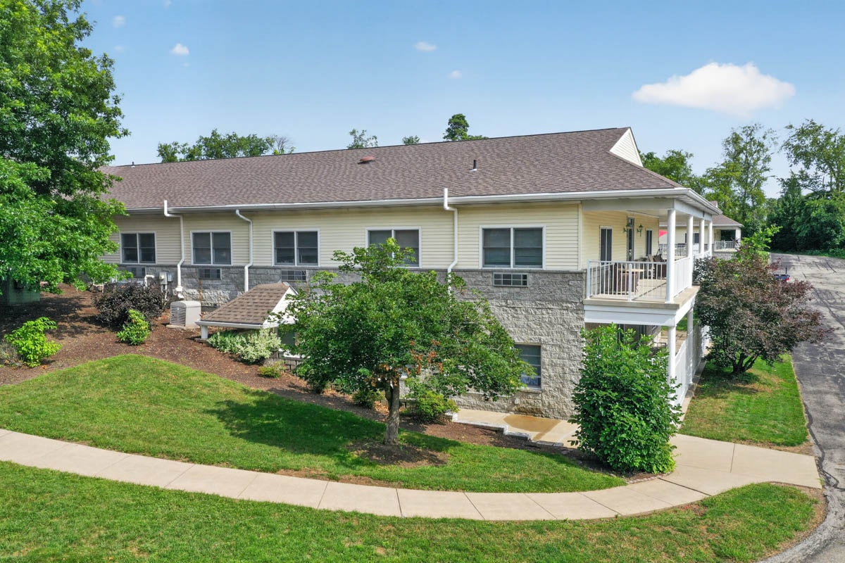 Aerial view of Golden Heights building and grounds