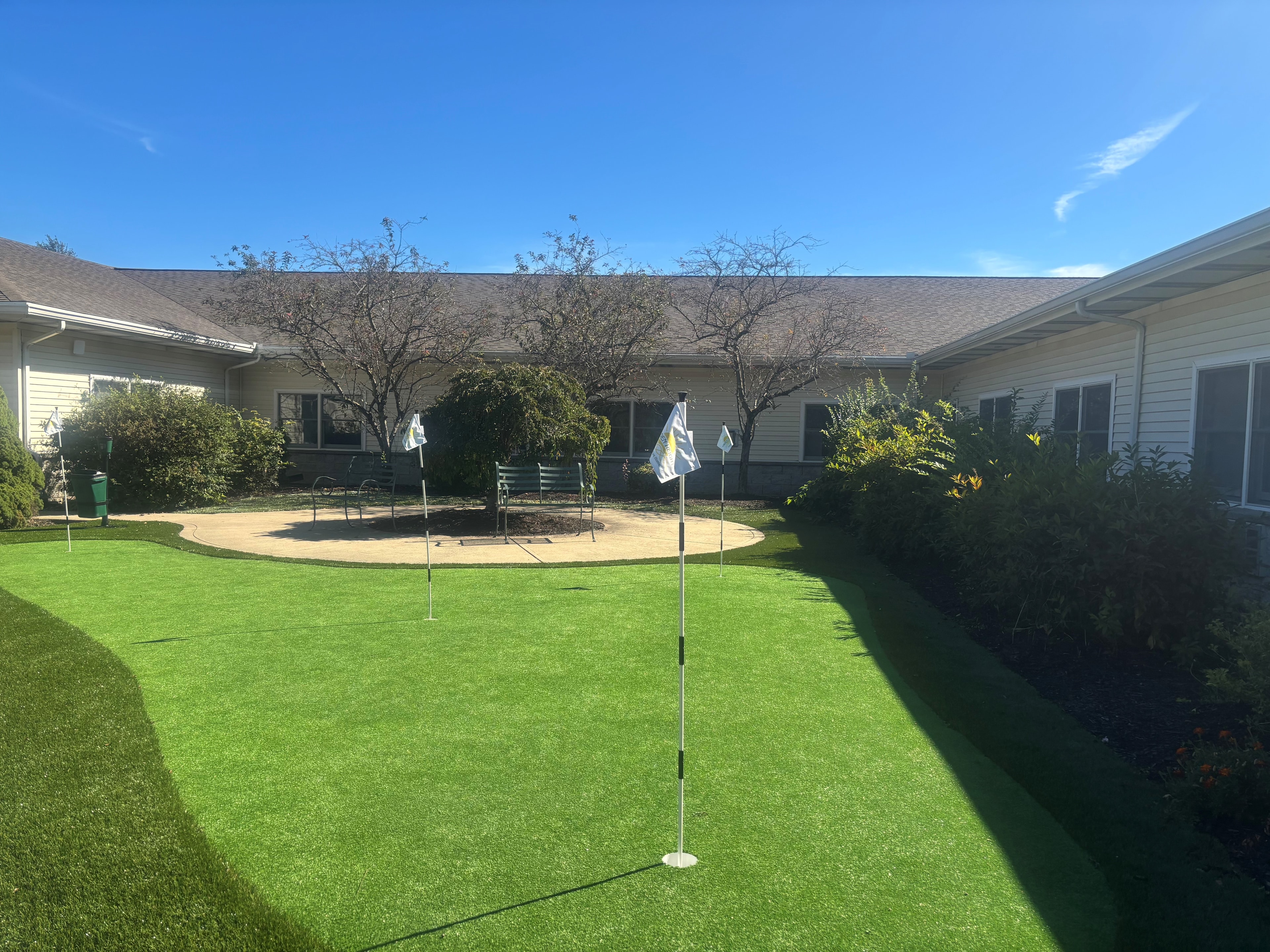 Putting green at Golden Heights Personal Care Home
