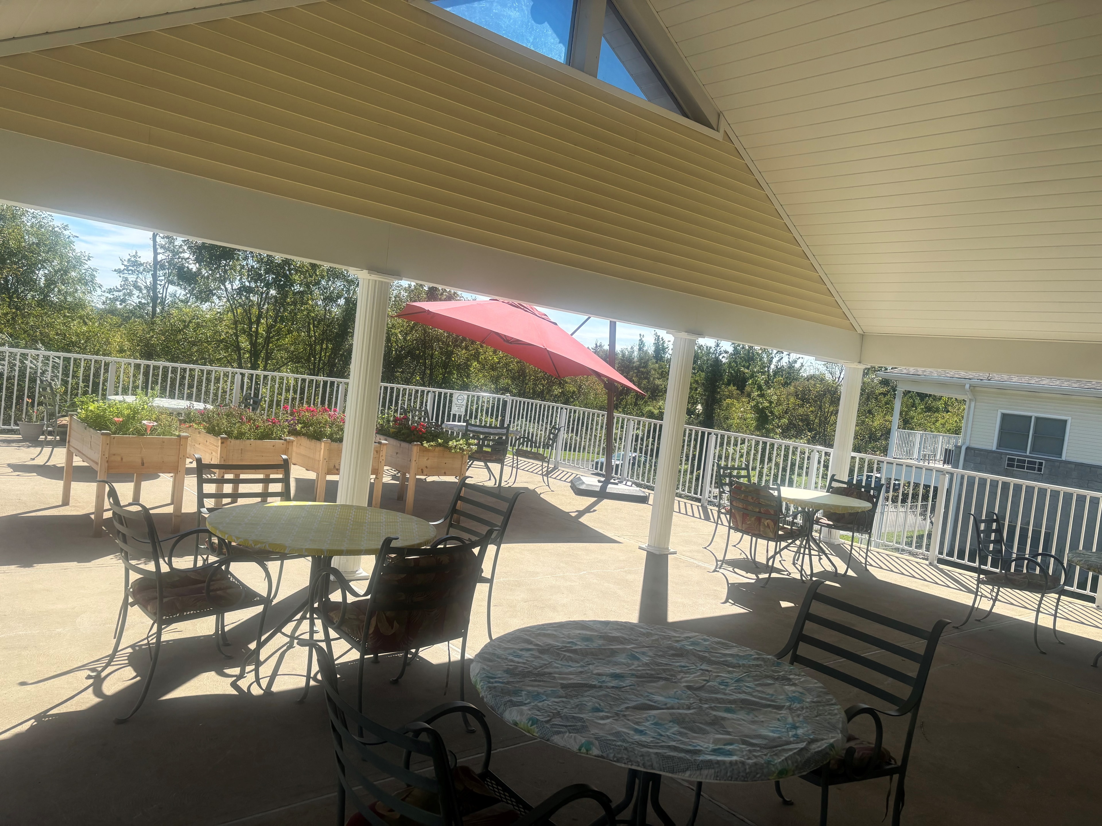 Rear terrace at Golden Heights